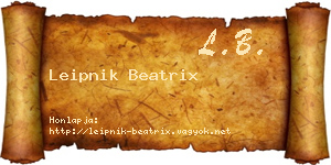 Leipnik Beatrix névjegykártya